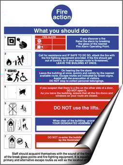 picture of Fire Action What You Should Do Sign - 200 X 300Hmm - Self Adhesive Vinyl - [AS-FI69-SAV]