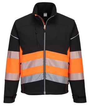 Picture of Portwest - PW3 Hi-Vis Class 1 Softshell Jacket - Black/Orange - PW-PW375BKO - (LP)