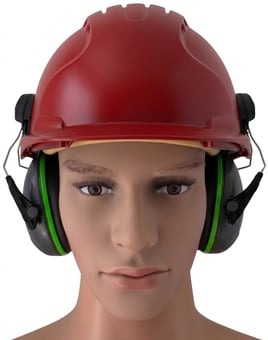 picture of JSP Evo3 Red Vented Hard Hat With Sonis 1 Mounted Ear Defenders - [IH-EVO3RSONIS1] - (LP)