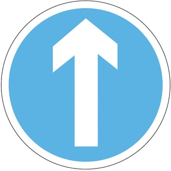 picture of Traffic Arrow sign - Class 1 Ref BSEN 12899-1 2001 - 450mm Dia - Reflective - 3mm Aluminium - [AS-TR52-ALU]