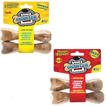 picture of Munch & Crunch Gnawler Dog Bone Assorted Flavours 2 Pack - [PD-MC0106A]