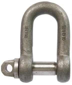 Picture of 0.75t WLL Galvanised Large Dee Shackle c/w Type A Screw Collar Pin - 1/2" X 5/8" - [GT-HTLDG.75]
