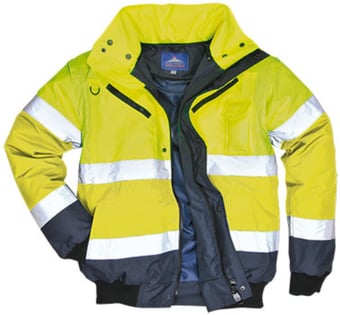 Picture of Portwest Yellow/Navy C465 Contrast Bomber 3 in 1 Multifunction Jacket - PW-C465YNR