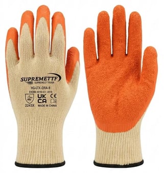 picture of Supreme TTF HQLTX Latex Coated Grip and Grab Work Gloves - Pair - HT-HQLTX-ORA