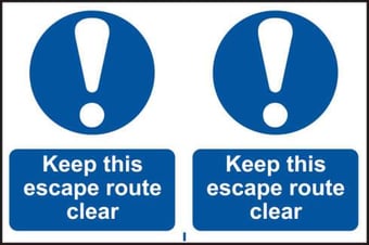 Picture of Spectrum Keep this escape route clear  PVC 300 x 200mm -SCXO-CI-0161