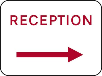 Picture of Spectrum 600 x 450mm Dibond ‘Reception Arrow Right’ Road Sign - Without Channel - [SCXO-CI-13113-1]