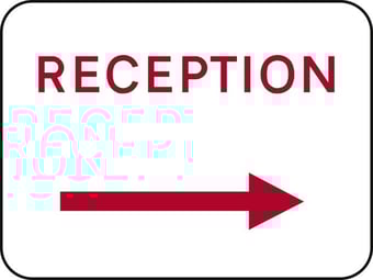 Picture of Spectrum 600 x 450mm Dibond ‘Reception Arrow Right’ Road Sign - Without Channel - [SCXO-CI-13113-1]