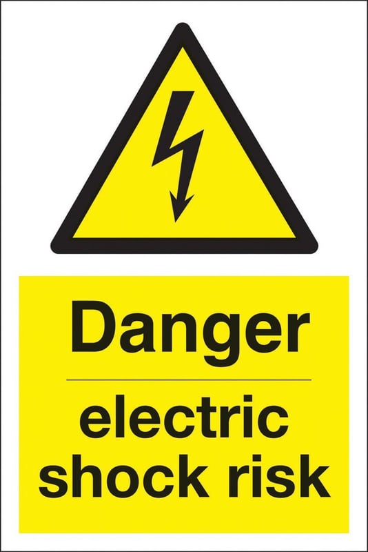 picture of Danger Electric Shock Risk Sign LARGE - 400 x 600Hmm - Rigid Plastic - [AS-WA14-RP]