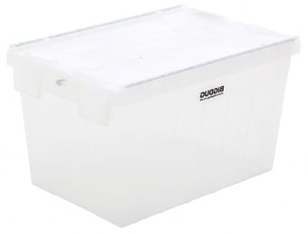 picture of BiGDUG Tote Boxes - 355h x 400w x 600d mm - 62 Litre - Translucent - [BDU-TSPALC62TR]