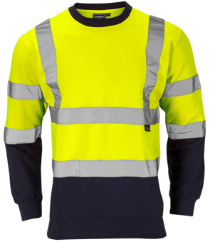 Picture of Supertouch Hi-Vis 2 Tone Sweatshirt Yellow/Navy - ST-SHV-651491