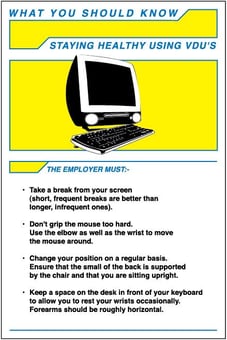 Picture of Staying Healthy Using VDU's Poster - 400 x 600Hmm - 1mm Rigid Plastic - [AS-WSK17-RP]