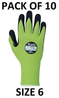 picture of TraffiGlove LXT Safe To Go MicroDex Ultra Coating Gloves - Size 6 - Pack of 10 - TS-TG5240-6X10 - (AMZPK2)
