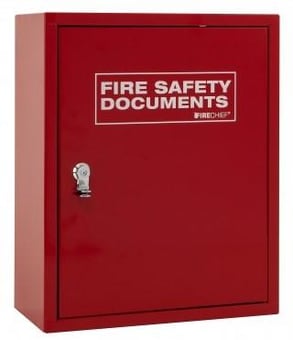 picture of Red Metal Document Cabinet with Seal Latch -Tamper Evident Seal - Protect Valuable Documents from Fire & Disaster - [HS-FMDC-R]