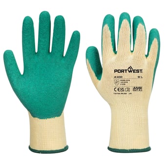 Picture of Portwest A100 Grip Latex Green Gloves - PW-A100GNR