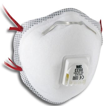 Picture of 3M 8833 Cup-Shaped Soft Seal Valved Dust/Mist - Box of 10 - [3M-8833] - (HY)