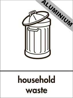 Picture of Recycling Signs - Household Waste - 300 X 400Hmm - Aluminium - [AS-WR50-ALU]
