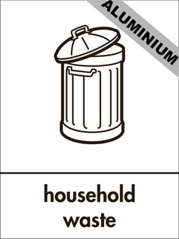 picture of Recycling Signs - Household Waste - 300 X 400Hmm - Aluminium - [AS-WR50-ALU]