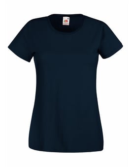 Picture of Fruit Of The Loom Lady-Fit Deep Navy Valueweight T-Shirt - Deep Navy Blue - 100% Cotton - BT-61372-DNAV