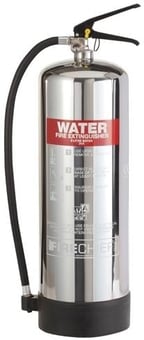 Picture of Firechief Elite 9L Water Polished Stainless Steel Fire Extinguisher & Bracket - [HS-PXW9]