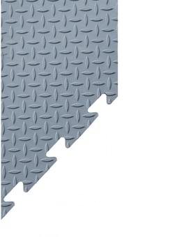 Picture of BiGDUG Essentials Interlocking Vinyl Floor Tile - 12h x 470w x 470d mm - Checker Plate Surface - Grey - [BDU-TRCPNGR] - (LP)