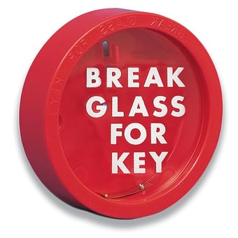 Picture of Durable ABS Plastic Break Glass Key Box - Dimensions Dia. 120mm x 33mmD - [HS-KB1]
