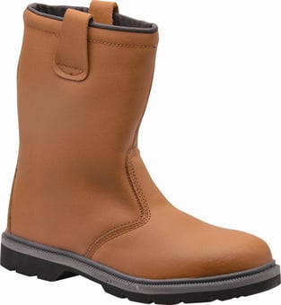 Picture of Portwest Unisex Steelite Safety Tan Brown Rigger Boot - S1P - CI HRO - PW-FW12TAR