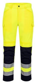 picture of Portwest T143 - Hi-Vis Mesh Panel Trousers - Yellow/Navy - PW-T143YNR