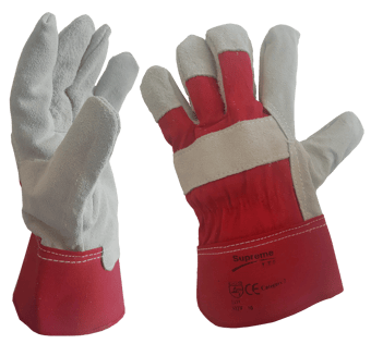 Picture of Single Palm Red Leather Rigger Gloves - [HT-REDRIGGER]