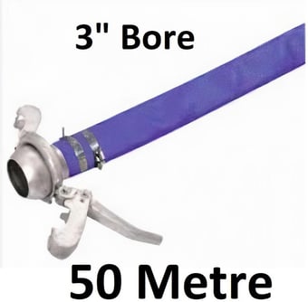picture of 50 Metre 3" Bore - Blue PVC Layflat Hose Assemblies - 17kg - [HP-LFA3-50M]