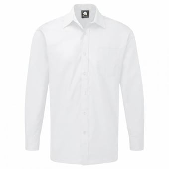 picture of The Essential Long Sleeve Polycotton White Shirt - 105gm - ON-5410-15-WHT
