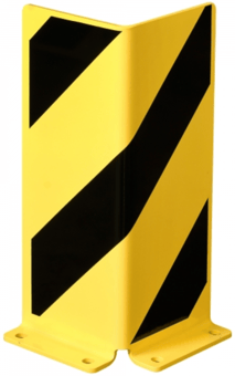 Picture of BLACK BULL Pallet Rack End Frame Protectors - Right-Angle Profile - 400mmH - 5mm Gauge - Yellow/Black - [MV-197.15.928]