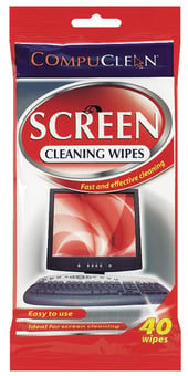 picture of CompuClean Comp Screen Cleaning Wipes - Pack of 40 Wipes - [ON5-CC002A]