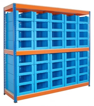picture of BiG400 Correx Euro Stacking Pick Bin Kit - 1980h x 2135w x 610d mm - With 40x Bins - [BDU-SPBK1]