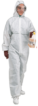 Picture of MelloGuard SMS Chemical Protection Coverall with Hood - White - Type 5 & 6 50gsm - DU-MGA404-WHITE