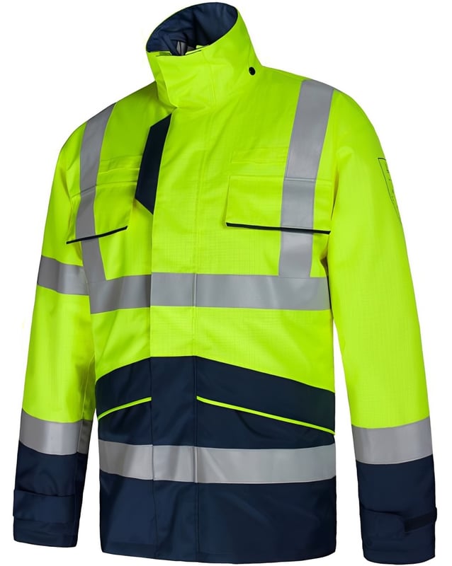 Aqua Hi-Vis Waterproof Jacket - Size M - Yellow/Navy - Conforms to EN471 EN531 and EN1149 - [FU-JK267] - (DISC-W)
