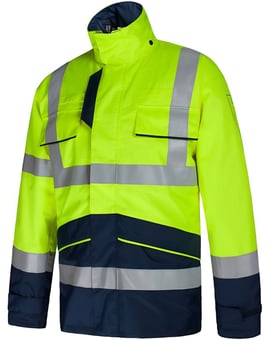 Picture of Aqua Hi-Vis Waterproof Jacket - Size M - Yellow/Navy - Conforms to EN471 EN531 and EN1149 - [FU-JK267] - (DISC-W)