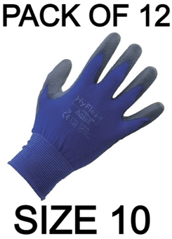 picture of Ansell 11-618 Hyflex Polyurethane Foam Coated Gloves - Pair - Size 10 - Pack of 12 - AN-11-618-10X12 - (AMZPK)