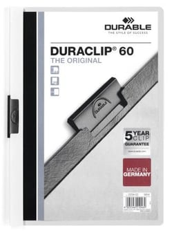 Picture of Durable - DURACLIP 60 Clip Folder - A4 - White - Pack of 25 - [DL-220902]