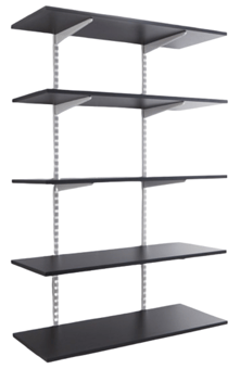 Picture of BiGDUG Office Wall Mounted Shelving Kit - 1600h x 1000w x 300d mm - 5 Graphite Grey Melamine Levels - [BDU-TSW1635GO]