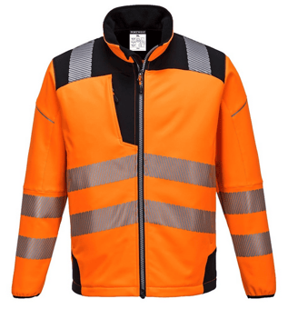 Picture of Portwest - PW3 Hi-Vis Softshell Jacket Orange/Black - PW-T402OBR