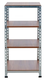 picture of BiGDUG Zinc & Walnut Display Shelving - 4 Level Bay - 915h x 455w x 455d mm - [BDU-WZ944]