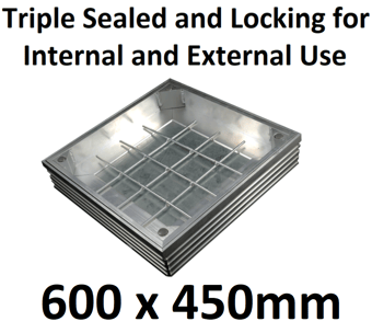 picture of Triple Sealed and Locking for Internal and External Use - Recessed Aluminium Cover - 600 x 450mm - [EGD-TSL-40-6045]