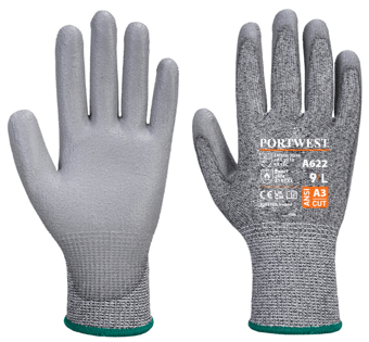 picture of Portwest A622 Cut Resistant C13 PU Glove Grey - PW-A622G7R