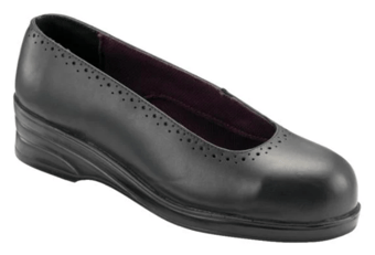 Picture of S1 - SRA - Executive Ladies Brogue Style Court Shoe - Black - Standard Fit - Pair - [PS-340] - (DISC-W)