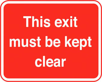 picture of Parking & Site Management - This Exit Must Be Kept Clear Sign - Class 1 Ref  BSEN 12899-1 2001 - 600 x 450Hmm - Reflective - 3mm Aluminium - [AS-TR123-ALU]