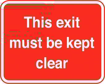 Picture of Parking & Site Management - This Exit Must Be Kept Clear Sign - Class 1 Ref  BSEN 12899-1 2001 - 600 x 450Hmm - Reflective - 3mm Aluminium - [AS-TR123-ALU]