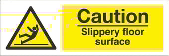 Picture of Caution Slippery Floor Surface Sign - 300 x 100Hmm - Rigid Plastic - [AS-WA52-RP]