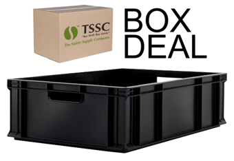picture of BiGDUG Recycled Euro Stacking Box - 170h x 400w x 600d mm - 40L - Black - Box Deal of 10 - [IH-BDU-BDEC1746RBK] - (LP)