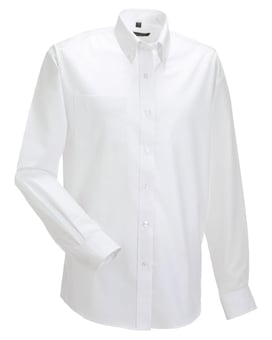 picture of Russell Collection Men's White Long Sleeve Easy Care Oxford Shirt - BT-932M-WHT