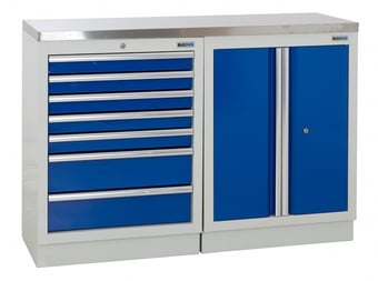 picture of BiGDUG 1361mm Wide Workbench - 7 Drawer Cabinet - 2 Door Cupboard - Stainless - [BDU-TGC51GBS] - (LP)